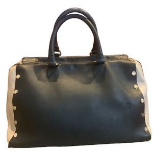 Emporio Armani Handbag Ladies Black and Cream Leather Satchel